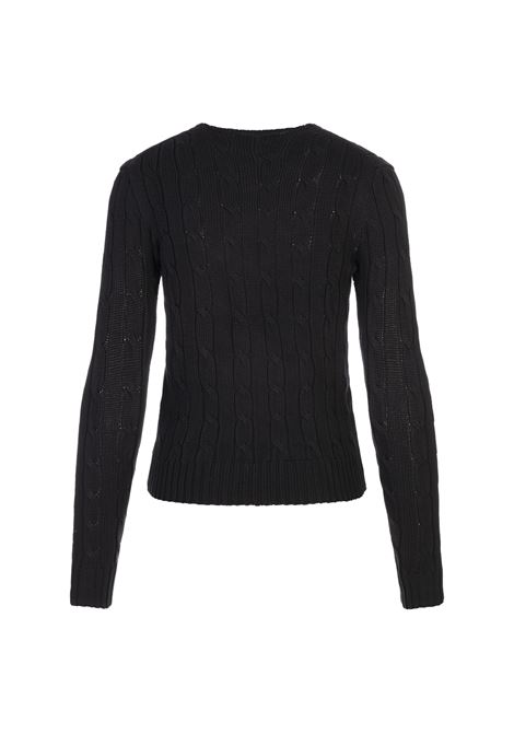 Maglione Girocollo a Trecce Nero RALPH LAUREN | 211-891640027